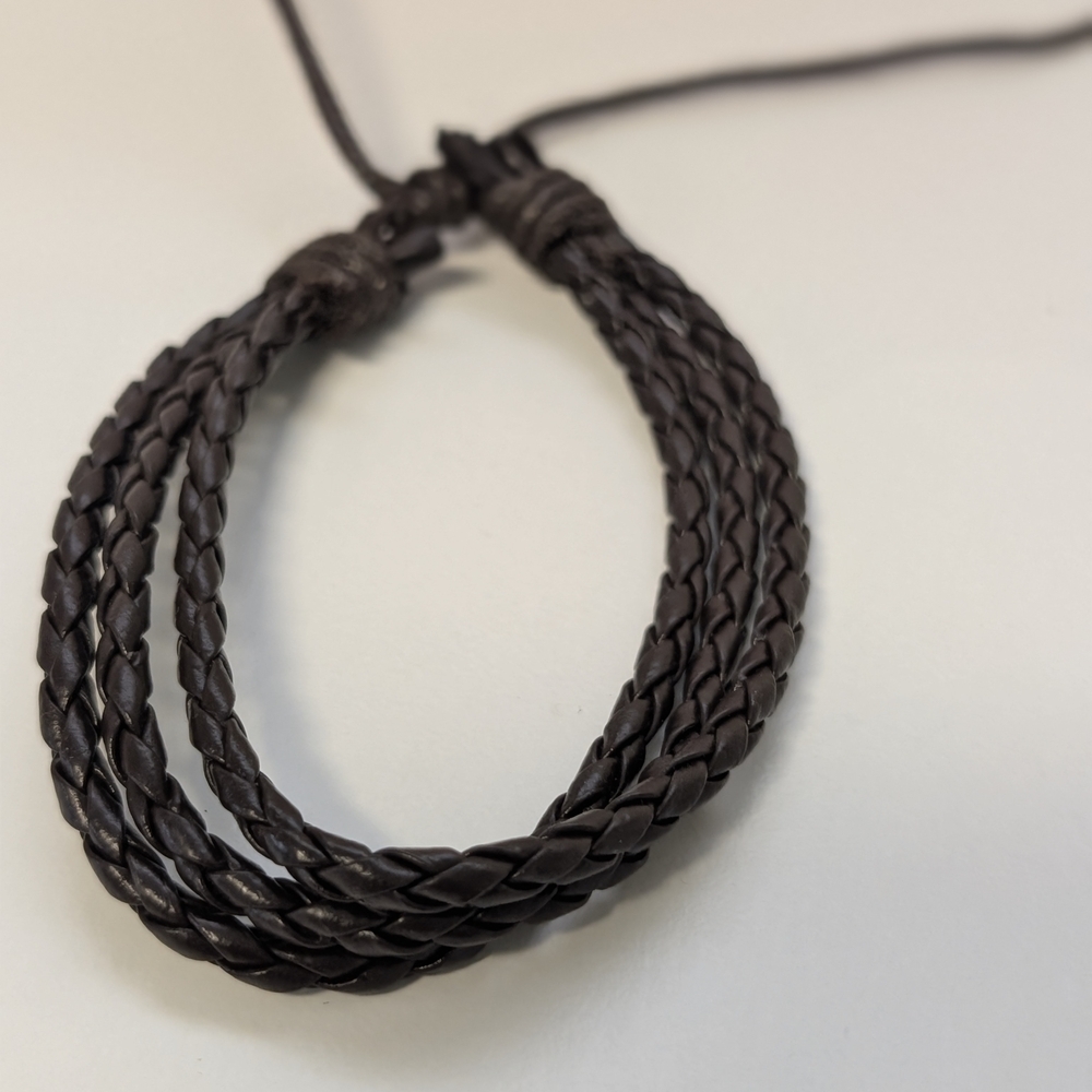 Braided Leather Bracelet - Brown